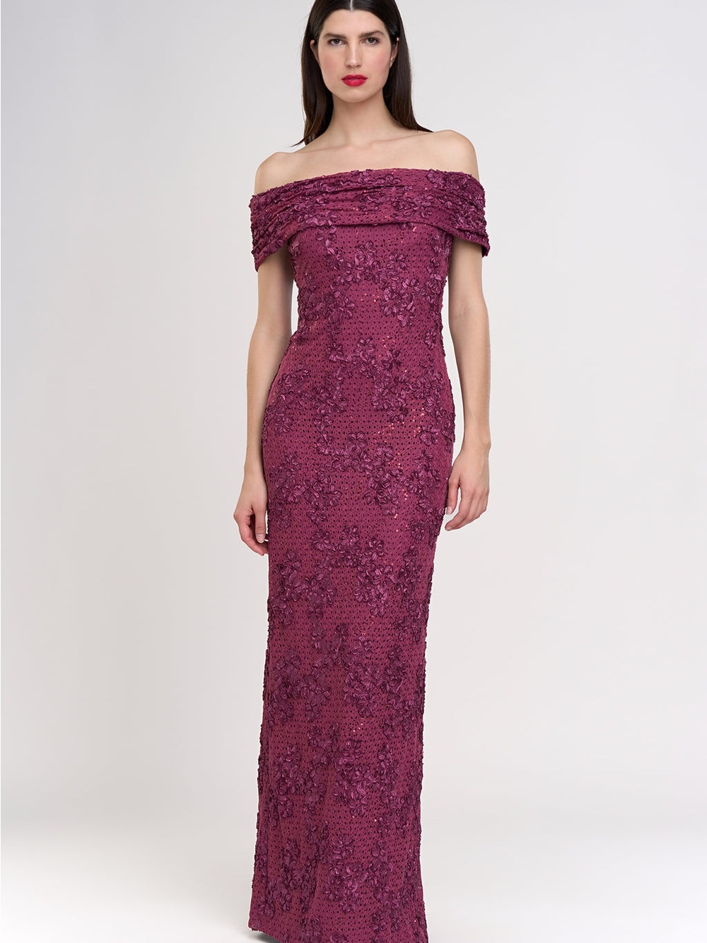 JS Collections Chantel Column Gown - Violet Quartz